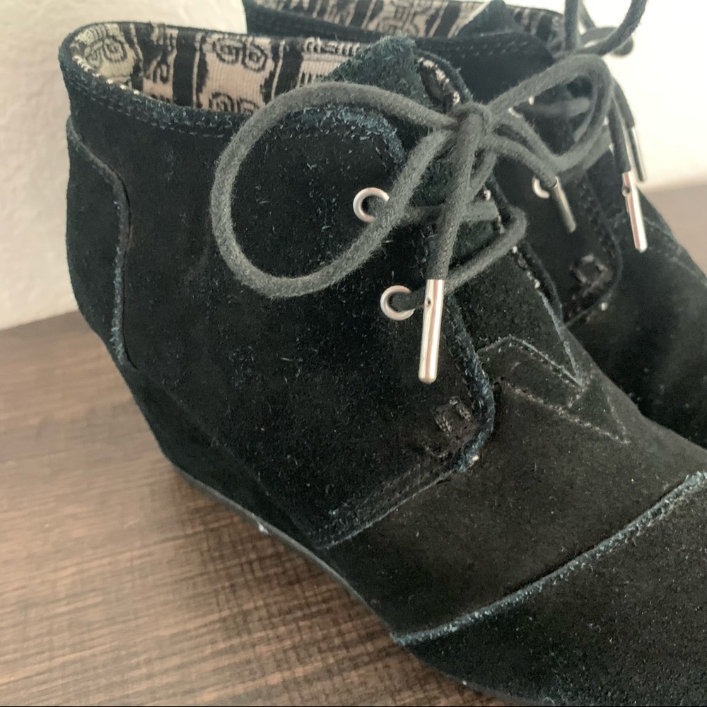 TOMS 380515 Boots Black Desert Wedge Ankle Booties size 7 - Picture 7 of 12